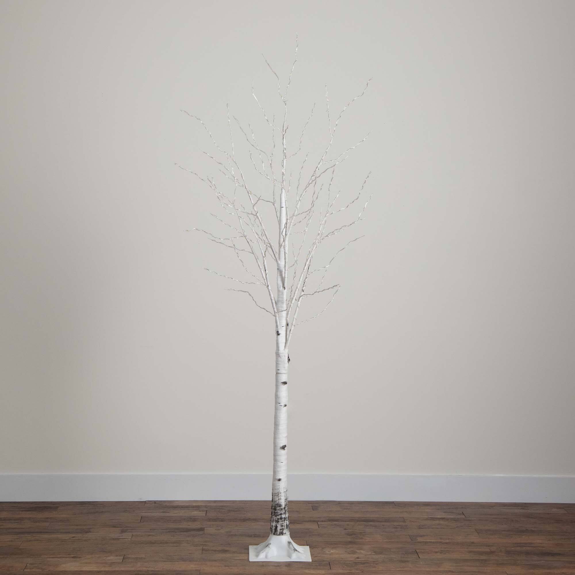 7ft. Pre-Lit White Birch Artificial Christmas Tree, Warm White LED Lights
